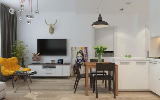 Kết quả hình ảnh cho Mẫu thiết kế nội thất căn hộ chung cư 45m2