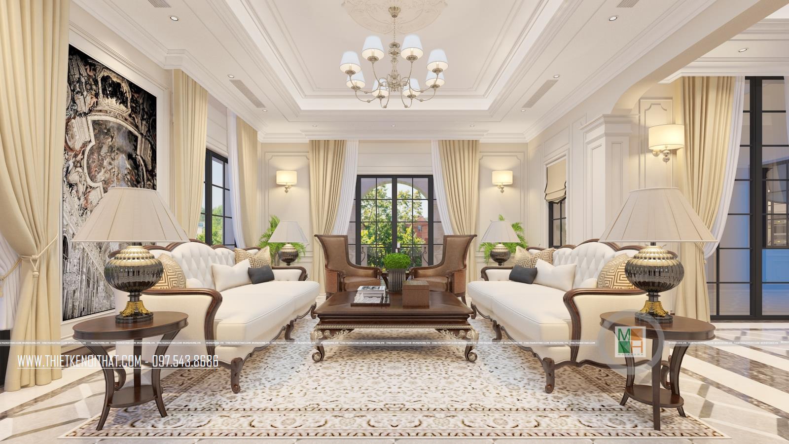 Kết quả hình ảnh cho Mẫu phong khach biet thu cao cap morehome