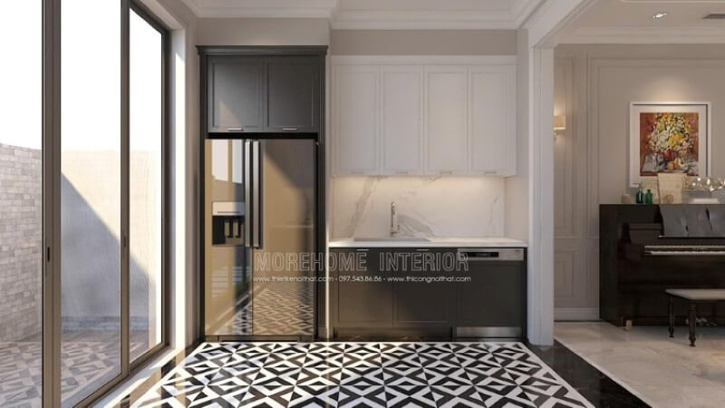 Nội thất phòng bếp hiện đại, đa năng với bộ tủ bếp bằng gỗ công nghiệp An Cường cao cấp. Đá nhân tạo LG được sử dụng trong không gian phòng bếp này mang đến vẻ đẹp tinh tế, đẳng cấp khiến người nội trợ có được khu nấu nướng đẳng cấp Thiết kế phòng bếp, tủ bếp đẹp