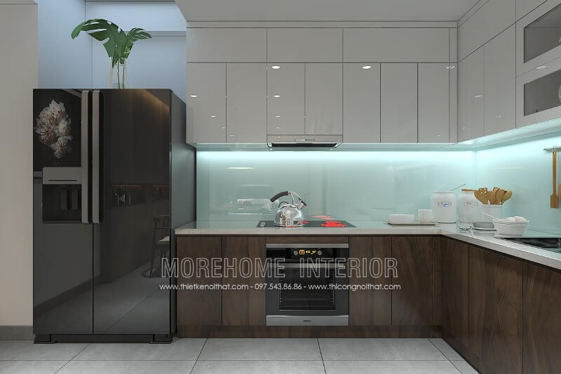 Tủ bếp nhà phố gỗ công nghiệp là một trong những mẫu tủ bếp đẹp rất được các khách hàng quan tâm bởi mang tính thẩm mĩ cao với sự đa dạng vân gỗ: vân gỗ chéo, đảo vân...tạo nét sang trọng, hiện đại cho không gian phòng bếp Thiết kế và sản xuất tủ bếp đẹp