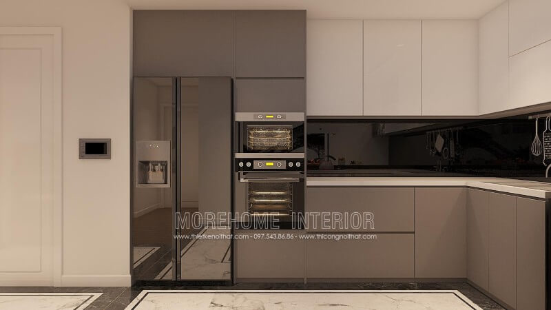 Tủ bếp hiện đại với sự đa dạng về màu sắc mang lại không gian sinh động và trẻ trung Thiết kế và sản xuất tủ bếp đẹp