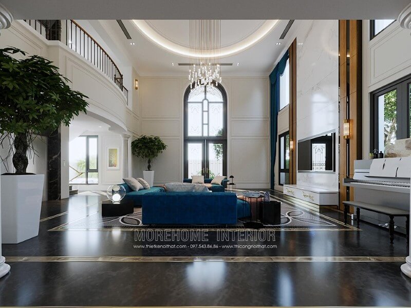 Trang trí nội thất phòng khách đẹp tại biệt thự Hải phòng Thiết kế nội thất phòng khách biệt thự