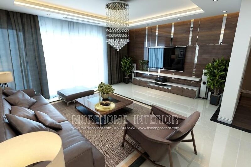 Mẫu bàn trà với phong cách thiết kế hiện đại tạo sự năng động cho không gian phòng khách