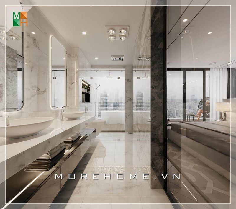 Mẫu thiết kế nhà tắm hiện đại sang trọng rất thông thoáng dành cho chung cư, nhà phố, biệt thự,...