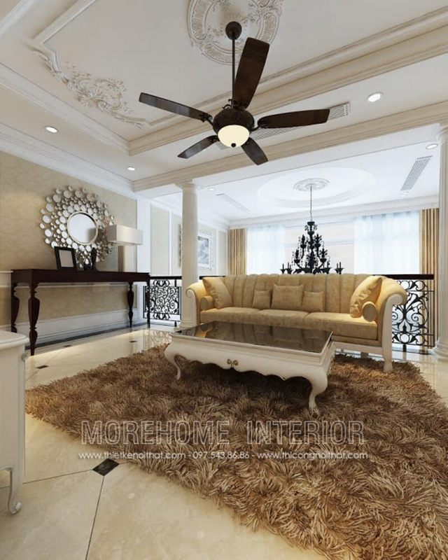 Bàn trà MH-TCD004 gỗ tự nhiên với phong cách tân cổ điển trang trí phòng khách biệt thự sang trọng