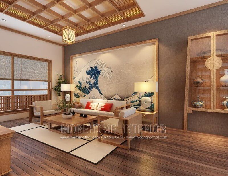 Mẫu bàn trà với lối thiết kế đơn giản sử dụng chất liệu gỗ tự nhiên đem đến sự thoải mái cho không gian sinh hoạt