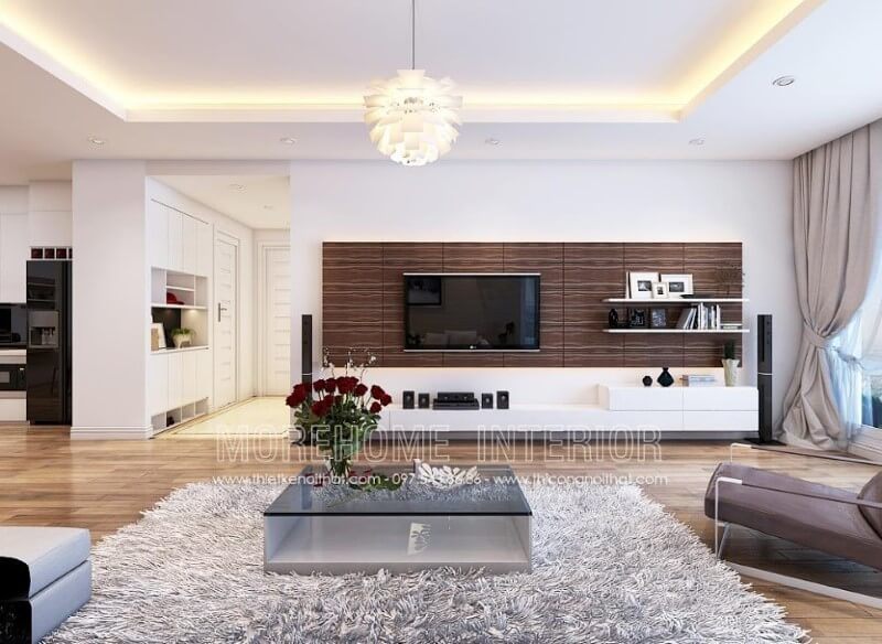 Với lối thiết kế hiện đại mặt bàn kính mang đến vẻ đẹp năng động cho phòng khách