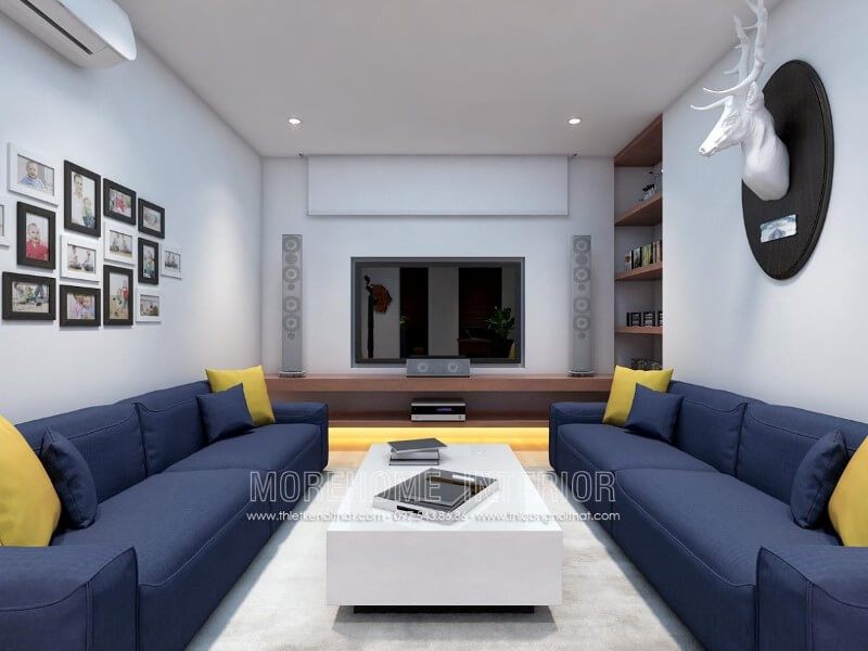 Mẫu bàn trà với lối thiết kế hiện đại tạo nên không gian sống trẻ trung tinh tế cho chung cư, nhà phố nhỏ