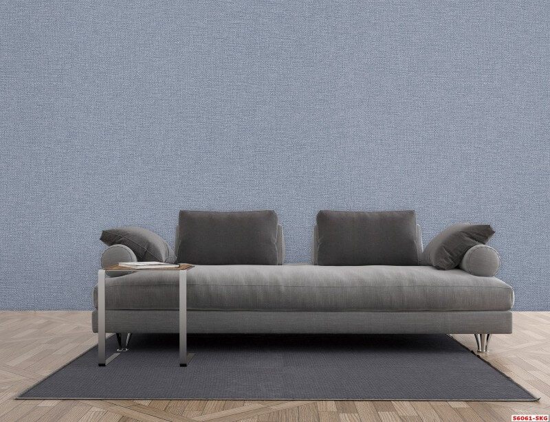 Trang trí tường phòng khách chung cư, biệt thự, nhà phố đẹp bằng mẫu giấy dán tường hàn quốc màu xanh mã 56061-5