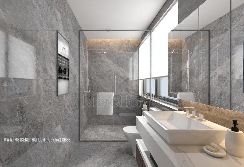 Phối cảnh phòng tắm hiện đại, đẹp cho biệt thự, nhà phố.