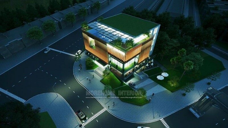 Kiến trúc tòa nhà văn phòng 5 tầng hiện đại tại Vinh