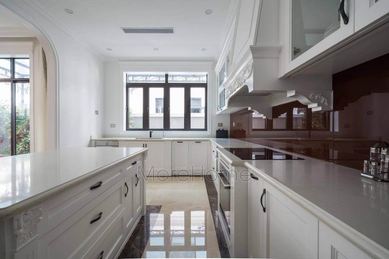 Bàn đá mặt bếp vân mây trắng cao cấp