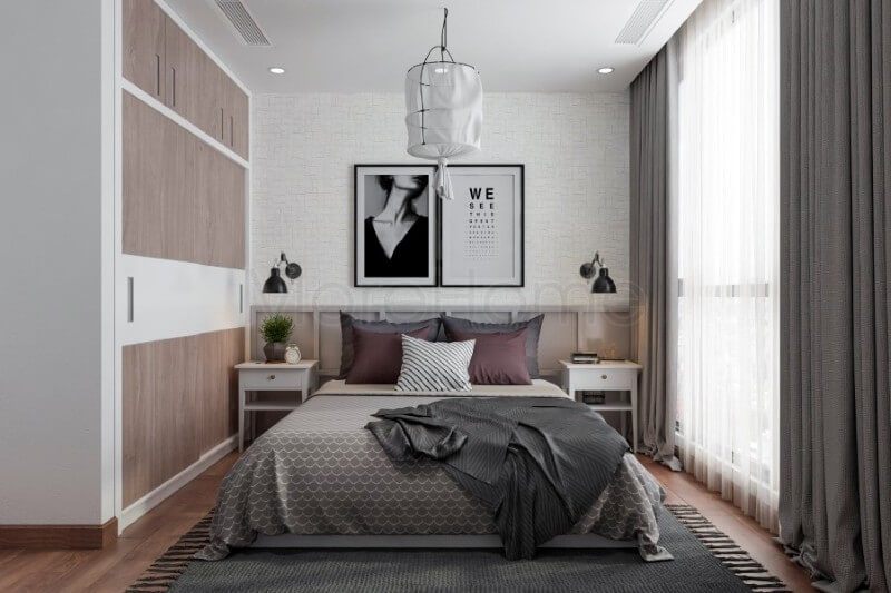 Kệ tủ quần áo âm tường có thể giúp giảm thiểu sự tốn kém không gian trong căn phòng.