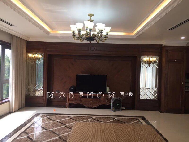 Bạn có thể thỏa sức trang trí phòng khách biệt thự của mình bằng cách sử dụng dịch vụ thi công trọn gói hoàn thiện nội thất gỗ tự nhiên sang trọng tại Ecopark Hưng Yên.