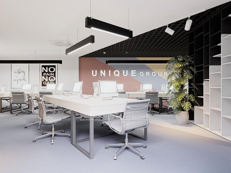 UNIQUE GROUP đã thiết kế một văn phòng có phong cách hiện đại, trẻ trung và đẹp mắt.