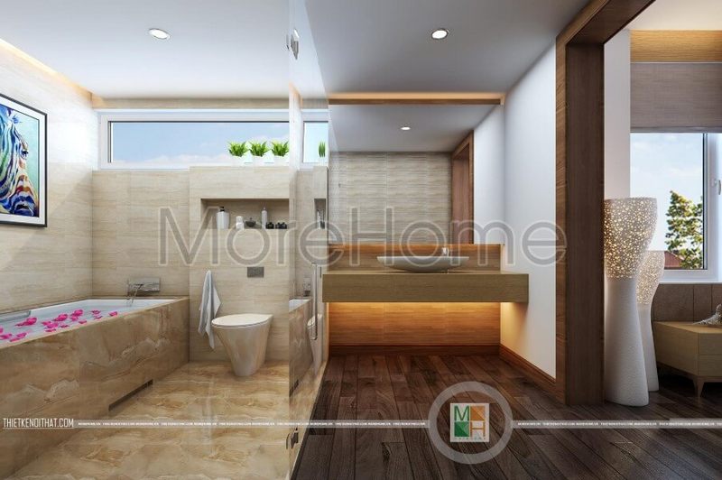 Nhà phố cần được thiết kế một phòng tắm đẹp với các tiện nghi đại.